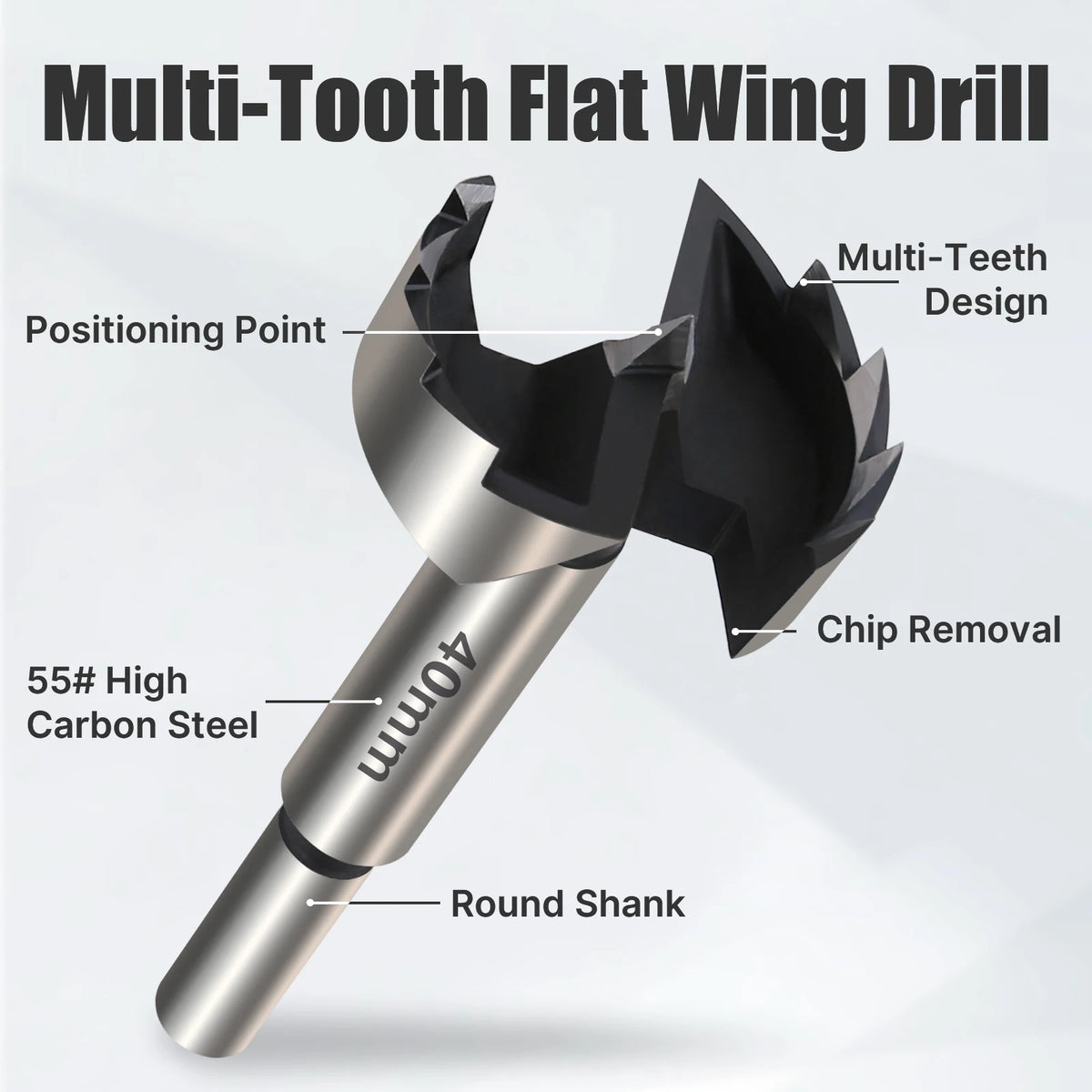 Versery 1Pc 6mm-100mm Forstner Woodworking Tools Hole Saw Hinge Boring Drill Bits Round Shank High Carbon Steel Cutter