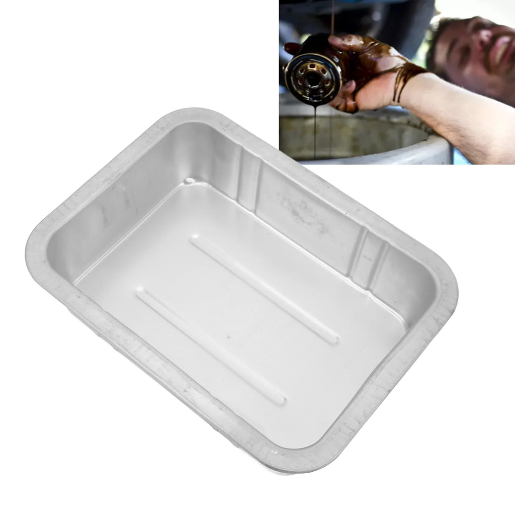 Automotive Drain Pan Oil Drain Pan Leak  Portable Universal Metal Construction Automotive Oil Change Container Oil Drain Pan