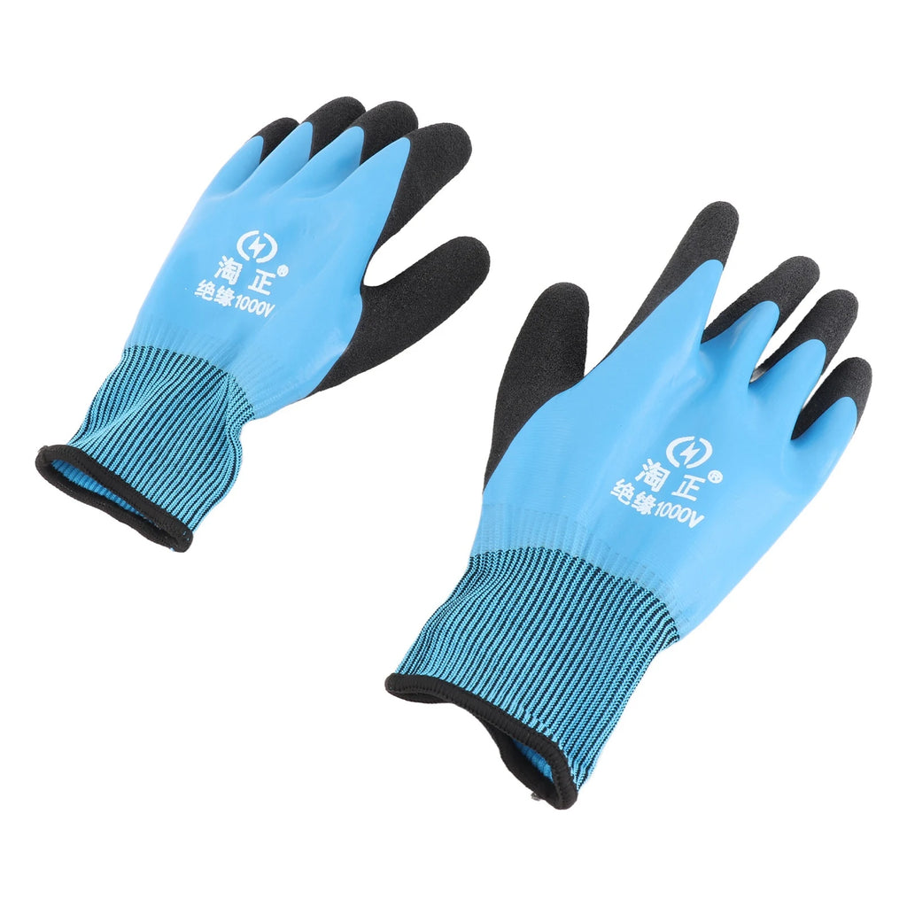 1000V Electrical Insulated Work Gloves Electrician's Rubber Safety Gloves 360° Voltage Insulation Approved For Home/Building