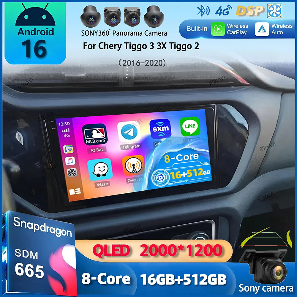 9-Inch Android CarPlay Multimedia Player for Chery Tiggo 2016-2020