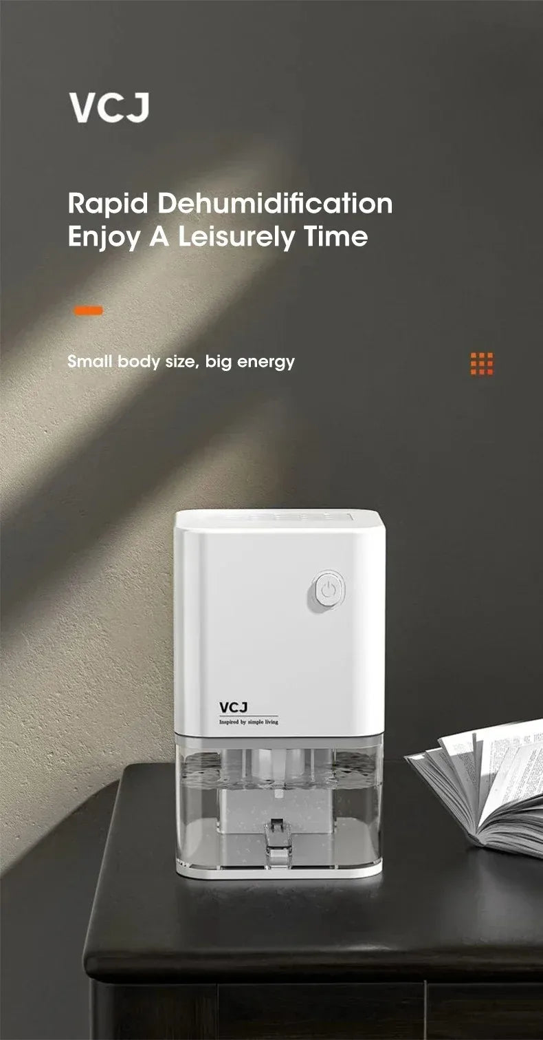2025 New Silent Dehumidifier For EU Plug - Quiet Moisture Absorber Air Dryer Deodorizer for Bedroom Office Kitchen Home