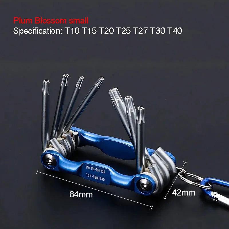 Portable Folding Hex Wrench Allen Set Metric Torx Hexagonal Spanner Hex Key