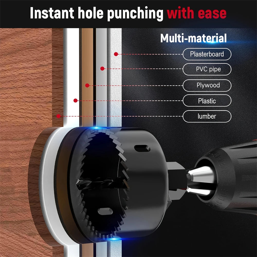11-Piece Woodworking Hole Saw Kit 19–64mm (3/4" to 2-1/2")
