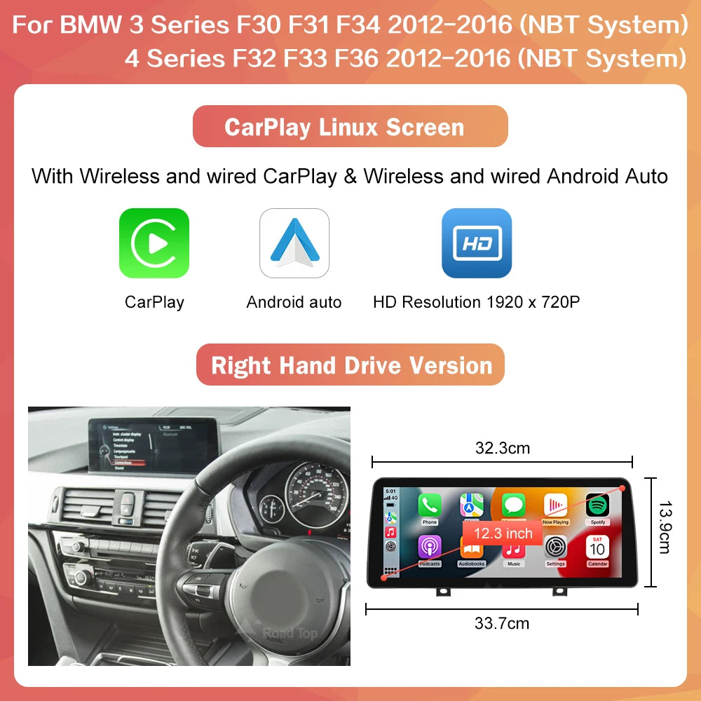 10.25-inch Wireless CarPlay Android Auto Screen for BMW 3/4 Series - image 7