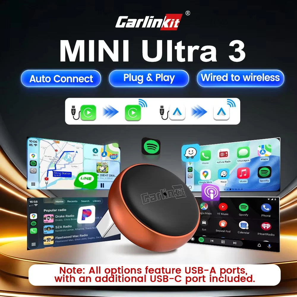 Carlinkit Mini Ultra Wireless CarPlay & Android Auto Adapter