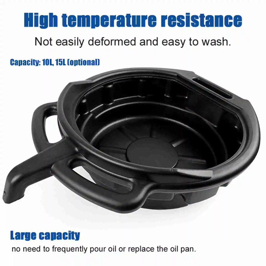 10L/15L Oil Drain Pan Waste Engine Oil Collector Oil Drip Tray with 3 Handles Car Maintenance and Repairing Oil Collect Basin