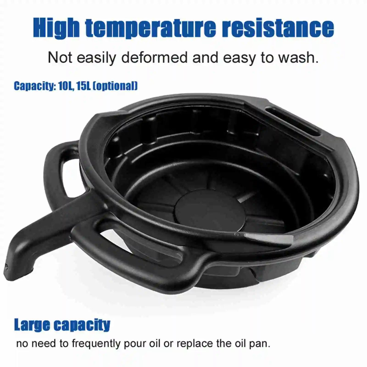 10L/15L Oil Drain Pan Waste Engine Oil Collector Oil Drip Tray with 3 Handles Car Maintenance and Repairing Oil Collect Basin