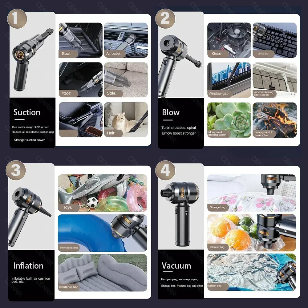 CENRR Cordless Handheld Car Vacuum Cleaner with Powerful Suction - image 6