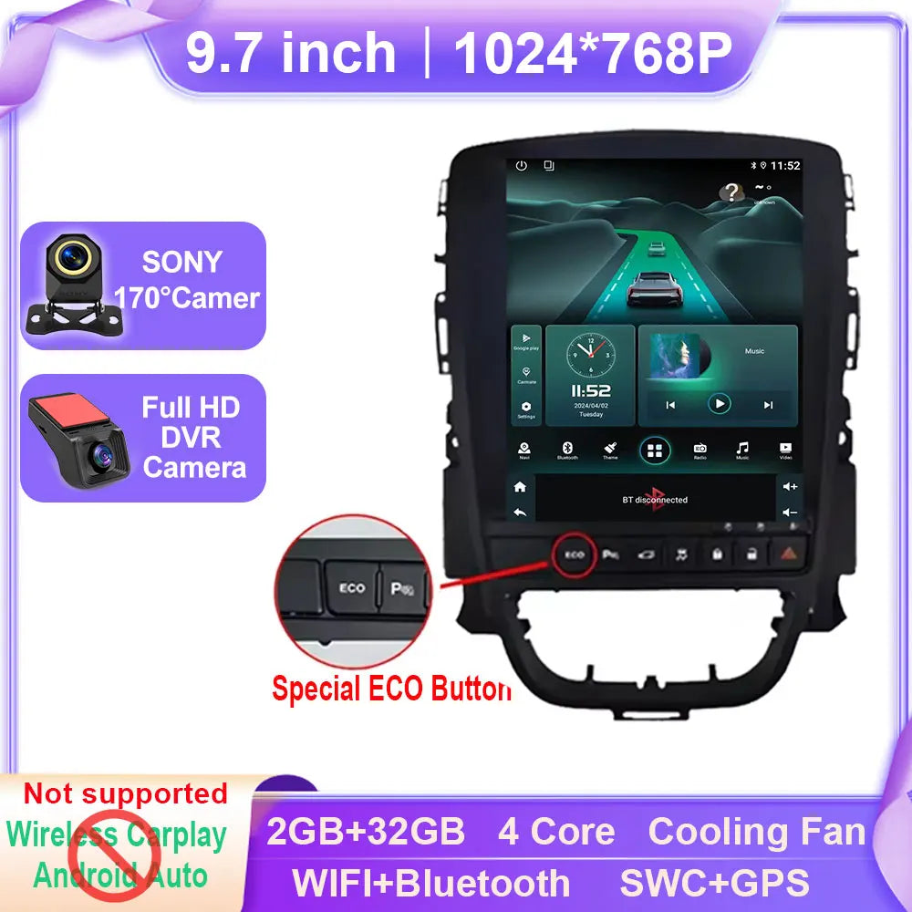 Opel Astra J 9.7-Inch Car Multimedia System with Android Auto & GPS - image 21