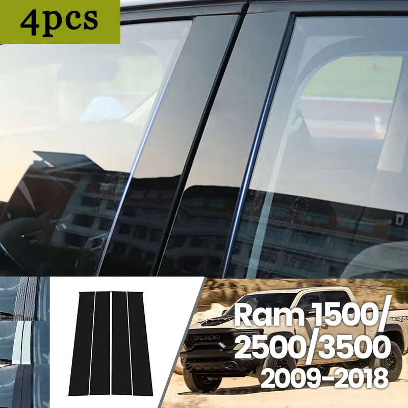 Carbon Fiber Window Trim Stickers for Dodge Ram 2009-2018