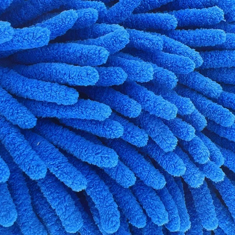 Double-Sided Chenille Microfiber Car Wash Mitt, Ultra Absorbent Scratch-Free Sponge Glove