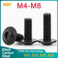 Grade 10.9 Black Button Head Hex Socket Bolts, M4 to M8