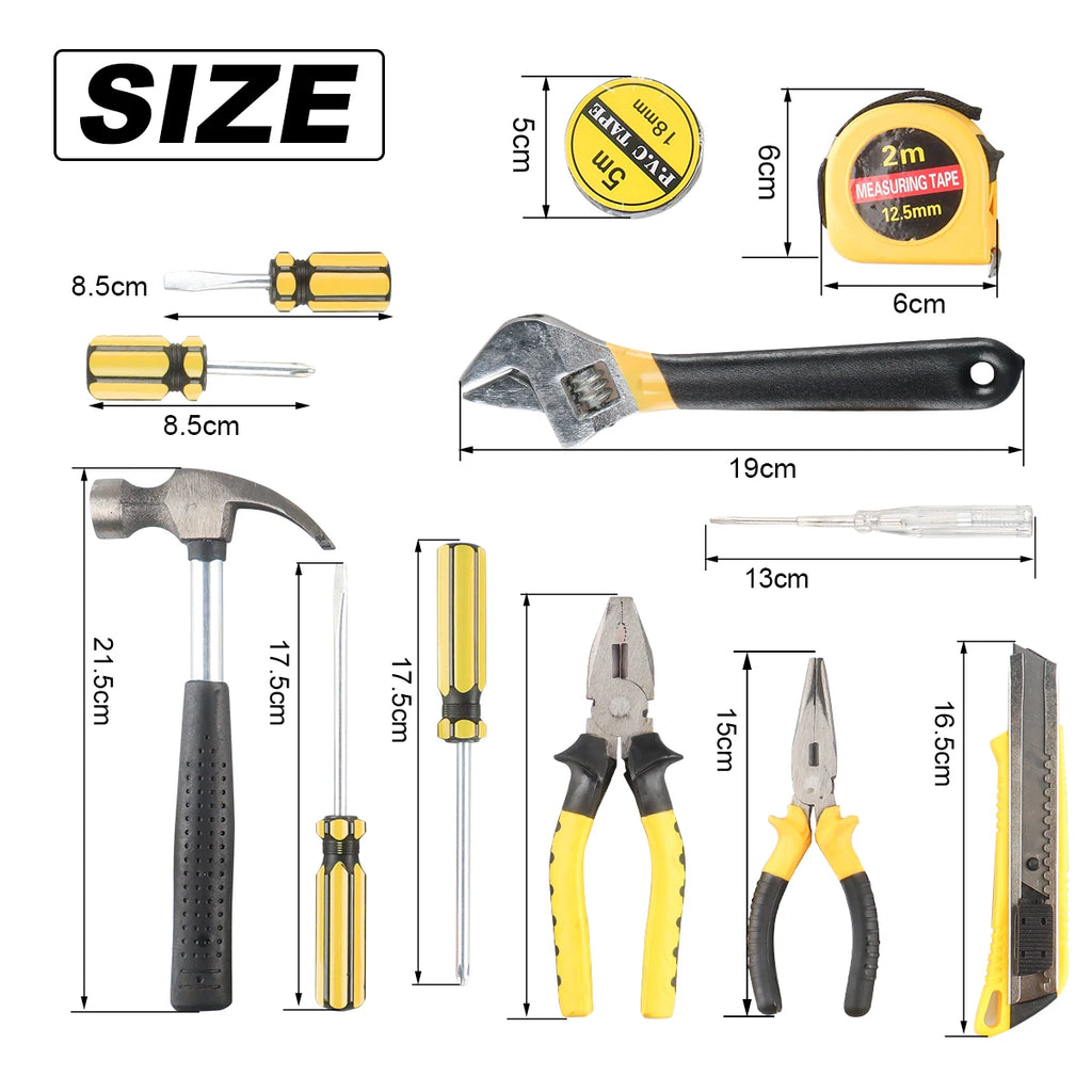 8/9/12/13Pcs Household Tool Set – Repair Kit with Screwdriver & Hammer - image 3