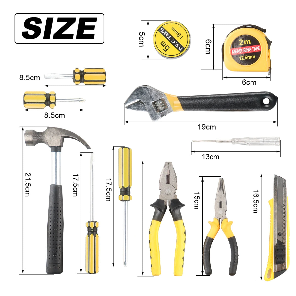 8/9/12/13Pcs Household Tool Set – Repair Kit with Screwdriver & Hammer - image 3