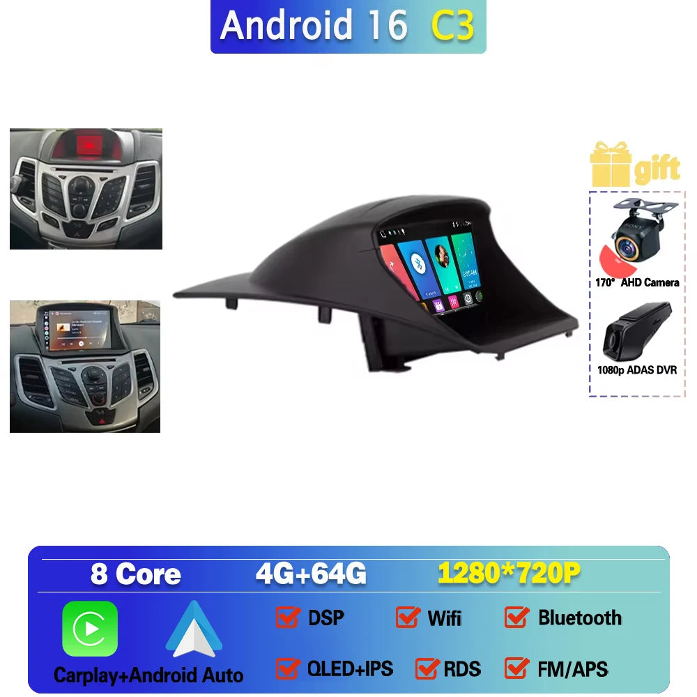 Ford Fiesta Mk6 9 Inch Android 16 CarPlay GPS Head Unit - image 15