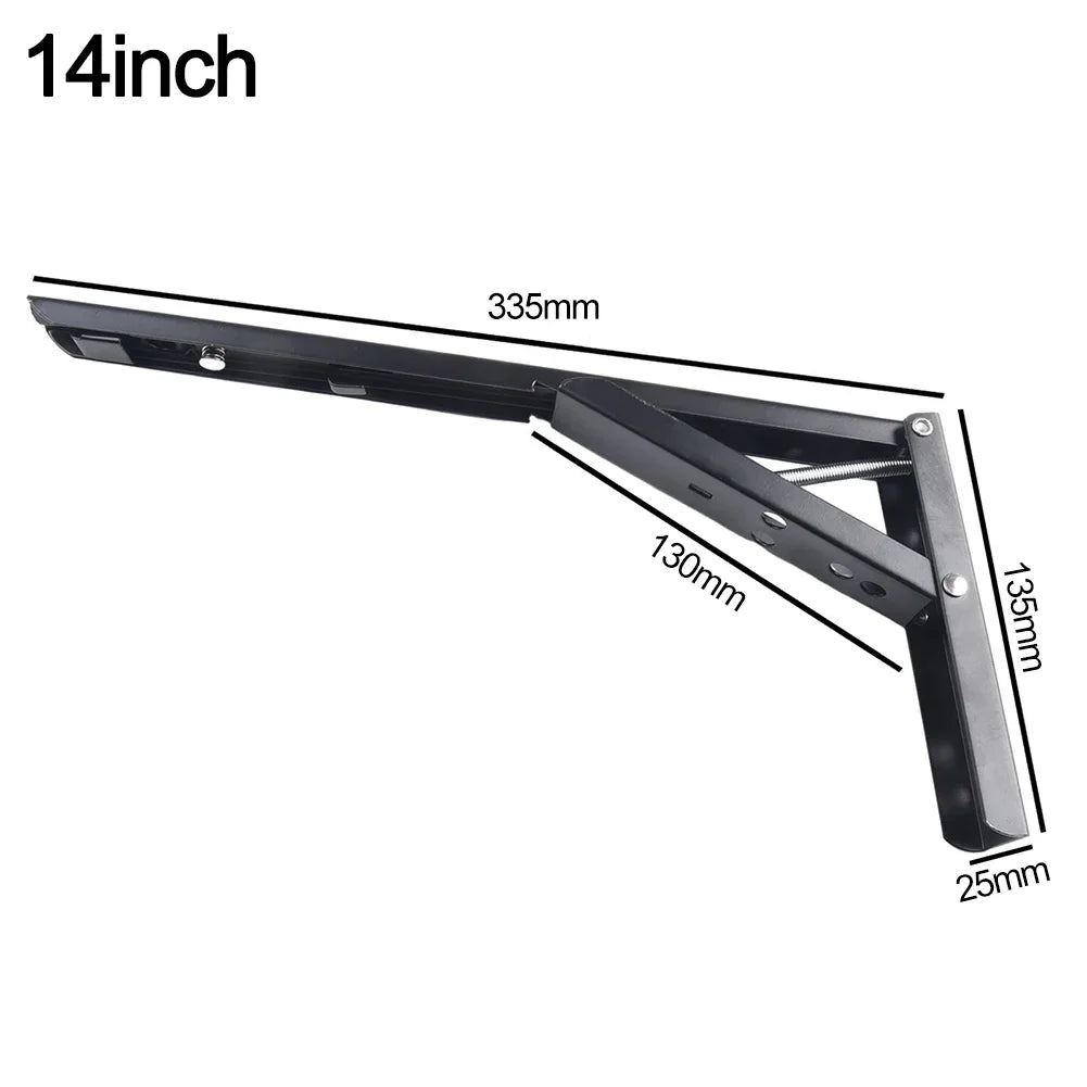 4/8/10/12 Inch Wall Mounted Triangle Folding Angle Bracket Work Bench Table Shelf Bracket Furniture Heavy Support Hardware