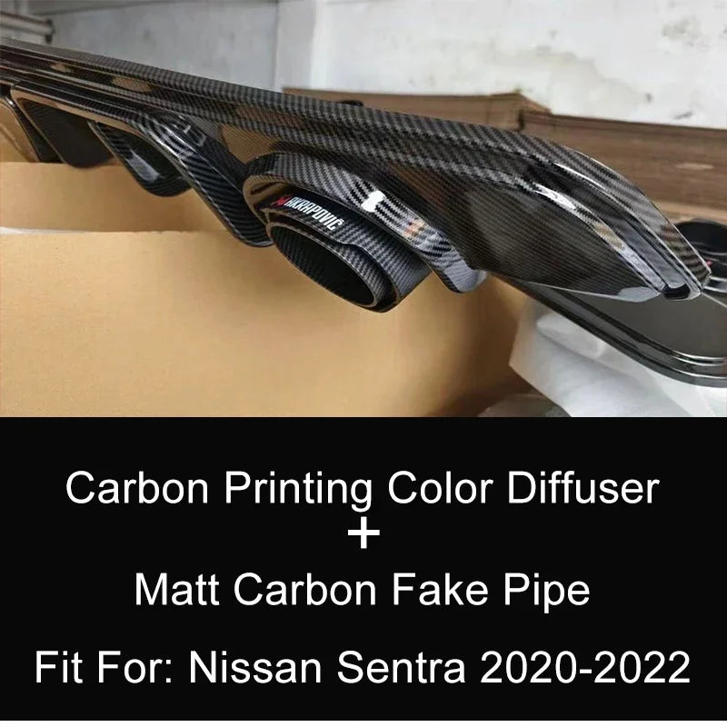 Rear Bumper Diffuser with LED for Nissan Sentra and Sylphy 2020-2022 - view 14