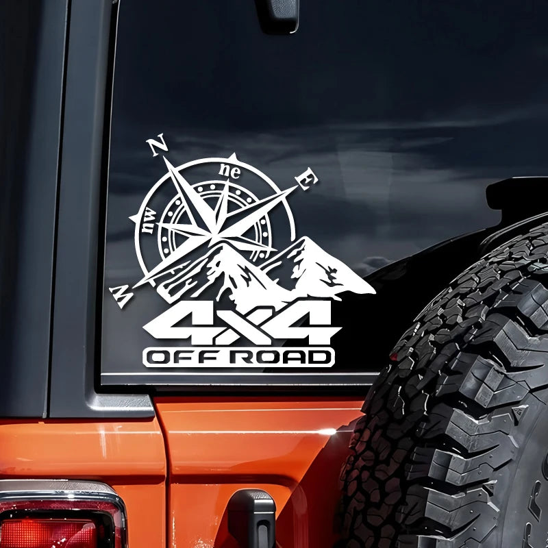 Off Road Mountain Compass Vinyl Decal, S, M or L