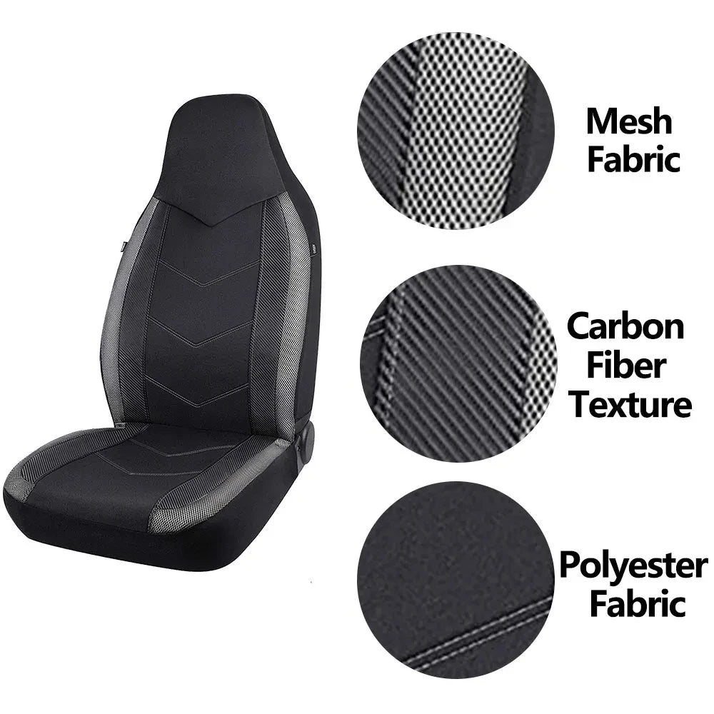High Back Air Mesh Front Car Seat Covers, Universal Fit