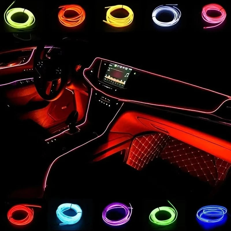USB LED Neon Strip Light for Car Interior - 5M Flexible - image 2