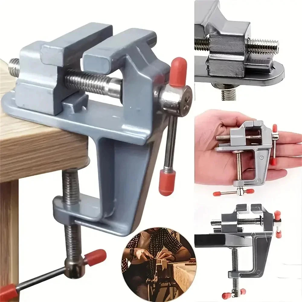 3.5-Inch Mini Aluminum Bench Vise – Table Clamp-On