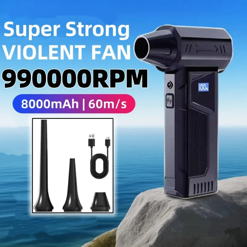 Rechargeable Turbo Air Blower – High-Speed Fan for Car Drying
