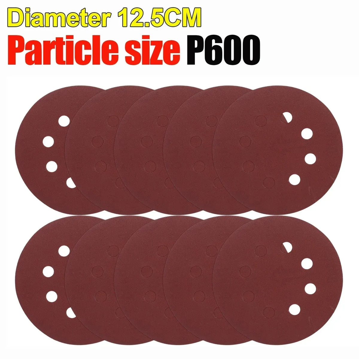 Universal 8-Hole 125mm Sanding Discs for Metal Wood and Glass 40-3000 Grit
