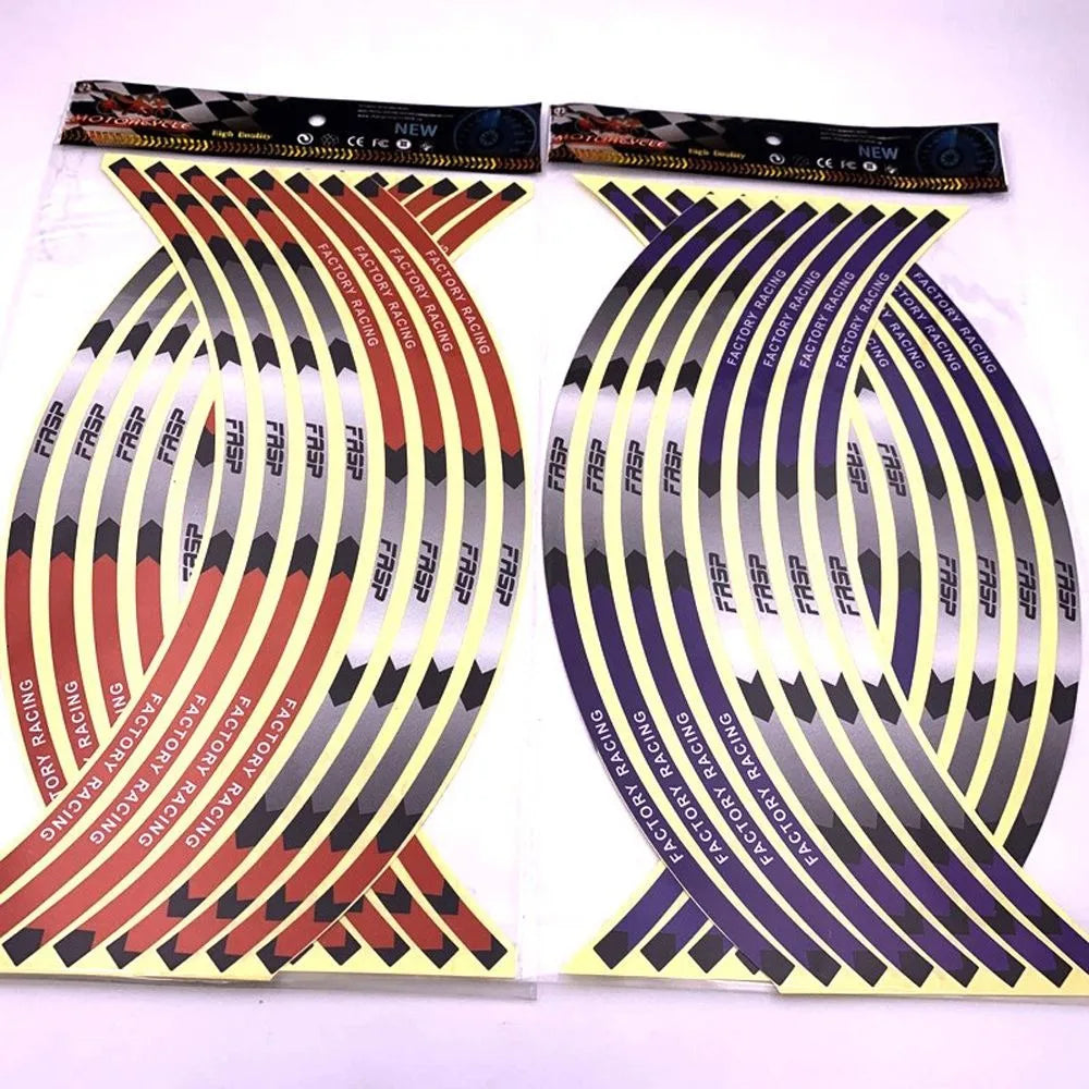 Reflective Wheel Rim Stripe Stickers for 17-18 Inch Motorcycle Wheels
