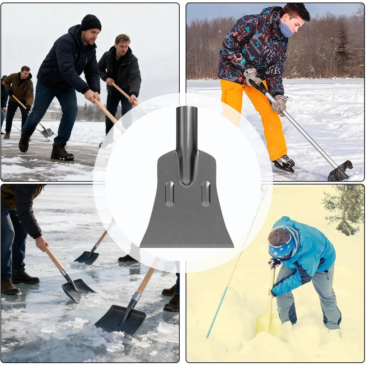 Heavy Duty Snow Shovel for Driveway Scraper Snow Shovel for Car for Outdoor Winter Windshield Garden Truck Cleaning Window Lawn