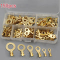 Non-insulated M3 M4 M5 M6 M8 M10 Ring Lug Copper Crimp Terminal Assortment Kit