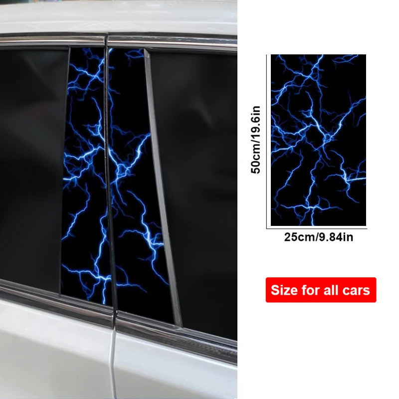 2pc Lightning B-Pillar Car Decals, Scratch Cover Vinyl Stickers - view 4