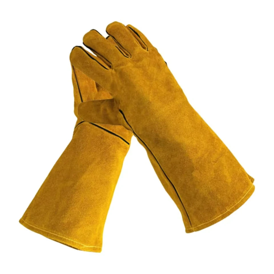 Flame-Retardant Heat-Proof Welding Work Gloves, Yellow