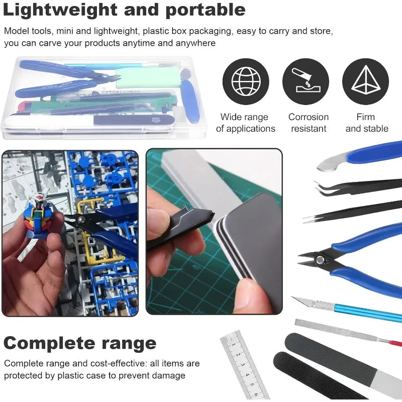 Model Making Basic Tools Handmade Model Car Hobby Building Repair and Assembly Tools Starter Kit for DIY Craft Projects