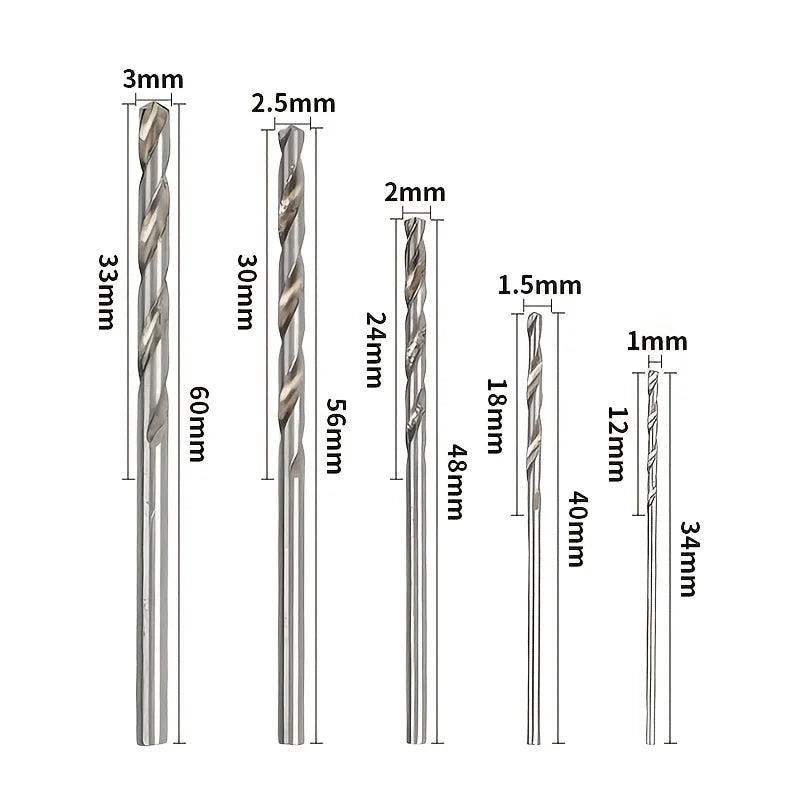 [Drill Bit Set] 100pcs Titanium-Coated Twist Drill Bit Set 1-3Mm Small Drill Bit Electric Drill Drilling Set Woodworking