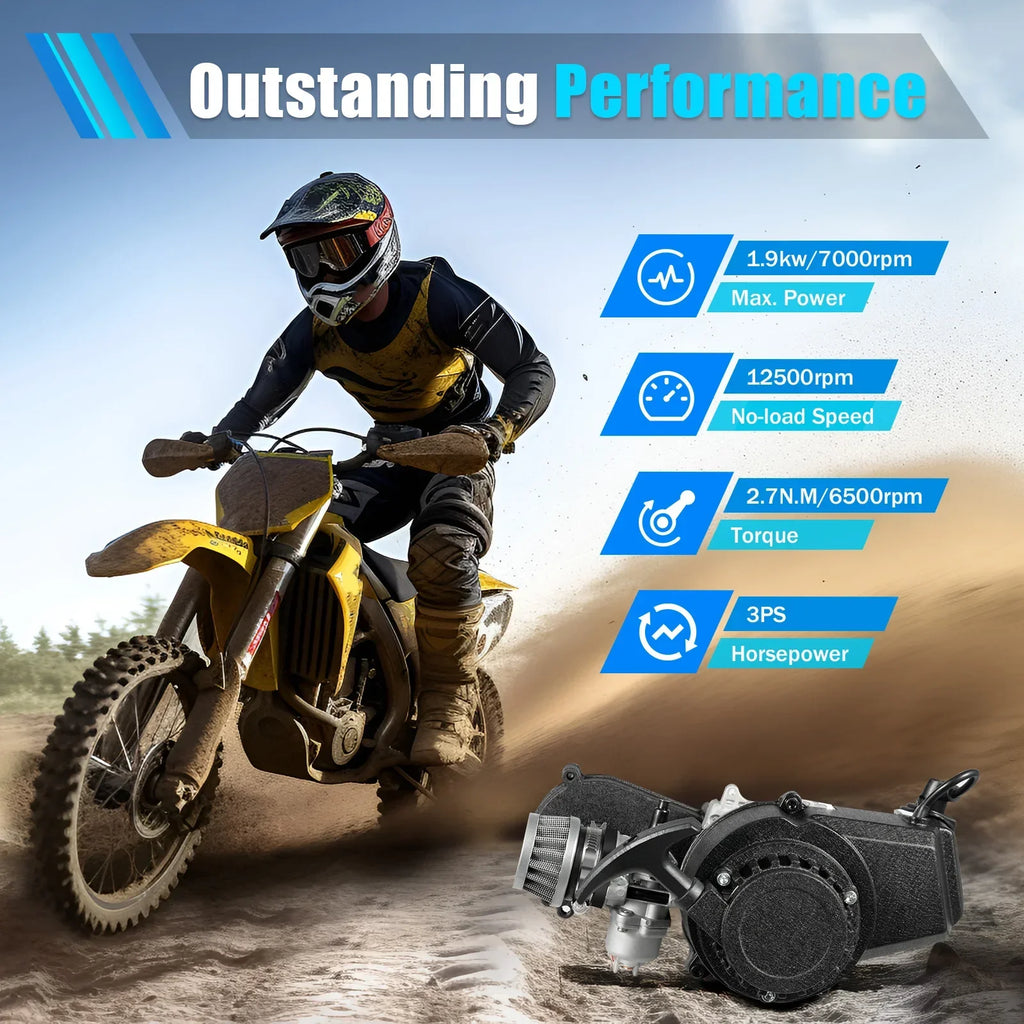 49cc 2-Stroke Pull Start Engine Kit with CVT Gearbox for Pocket Bikes