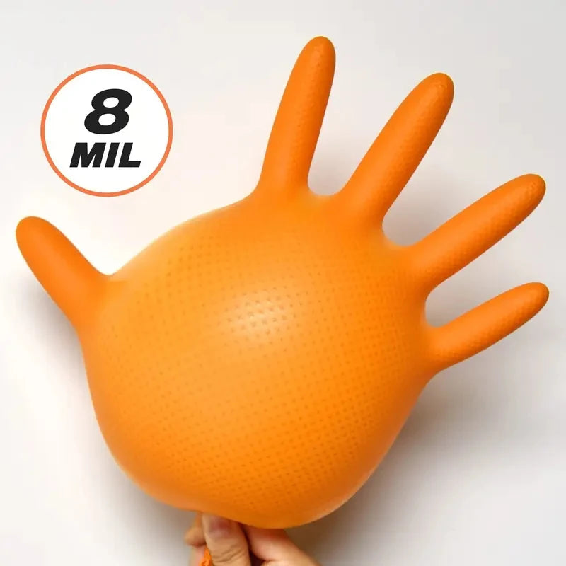 8-Mil Orange Nitrile Gloves with Diamond Grip - image 4