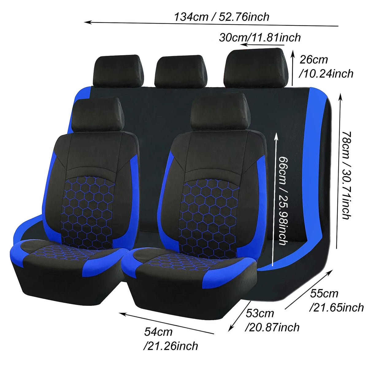 Breathable 9-Piece Car Seat Cover Set for 5 Seats