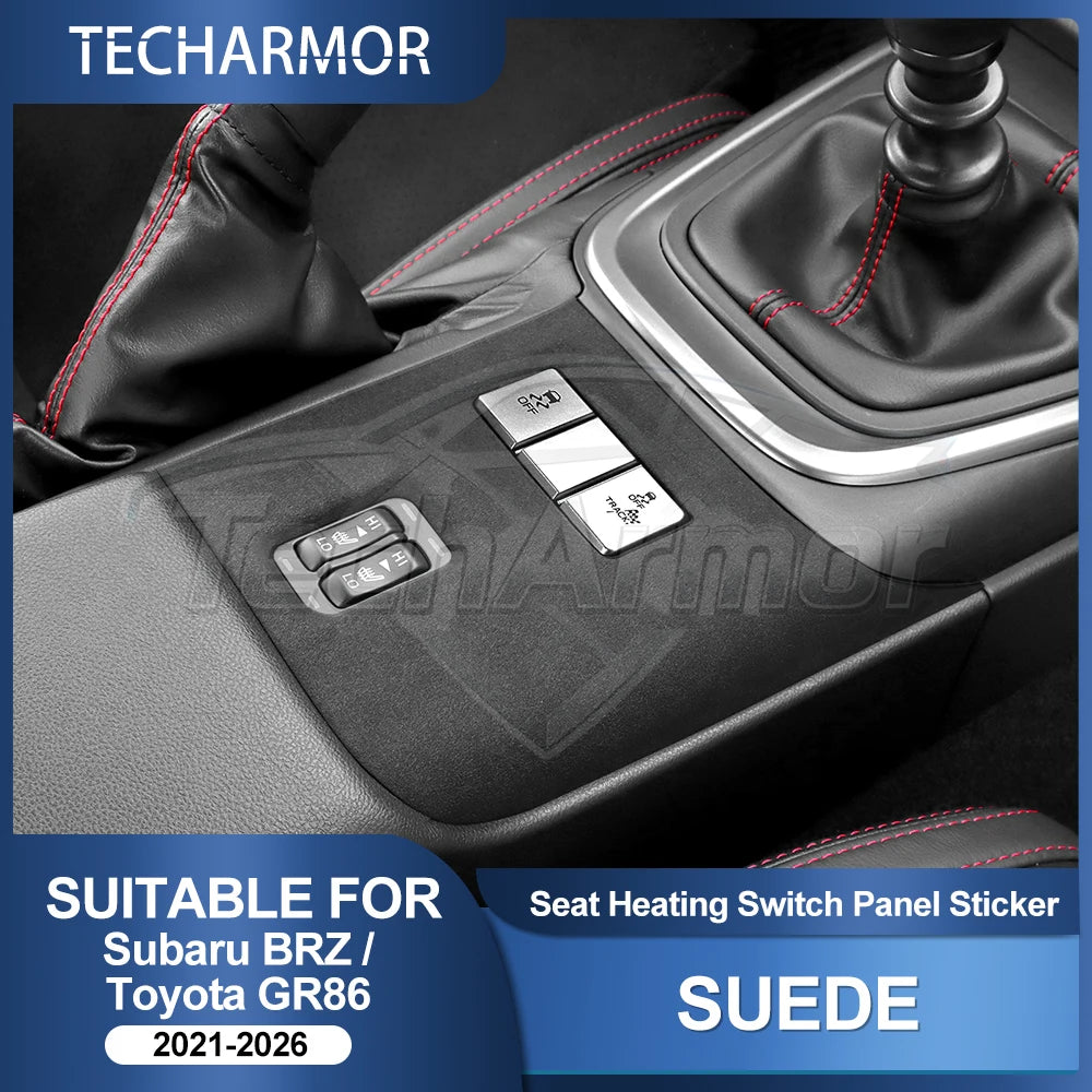 Suede Seat Heater Button Cover for Subaru BRZ GR86 2021-2025