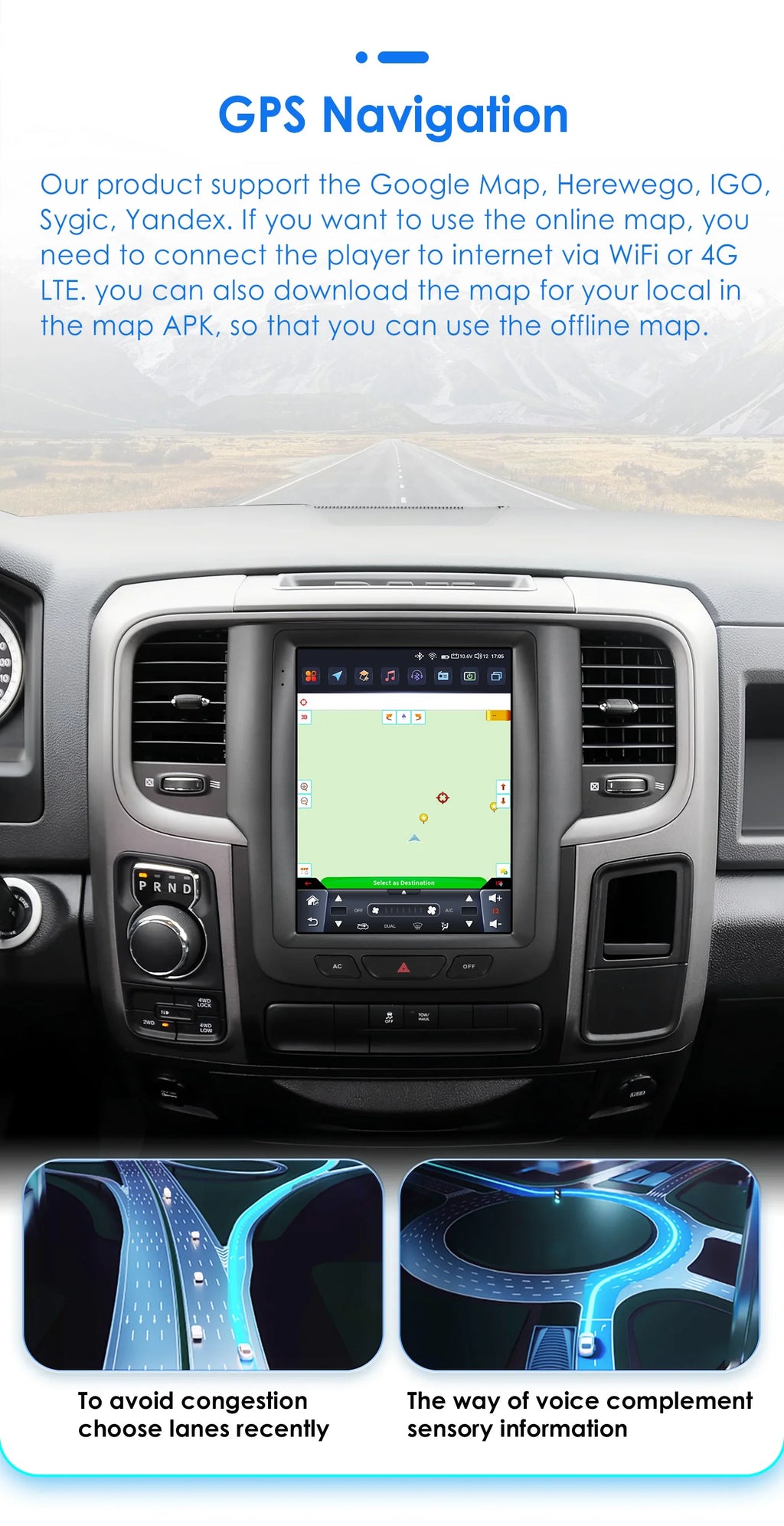 9.7" CarPlay Android Auto Head Unit for Dodge Ram 2013-2018 - image 5