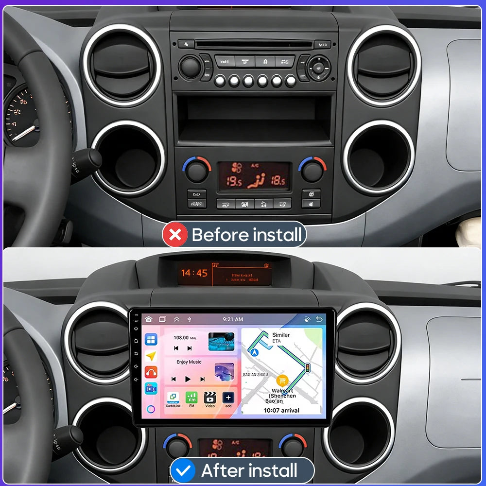 9-Inch Android 16 Car Multimedia Player GPS Peugeot Citroen - image 2