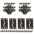 6-Piece Antique Bronze Cabinet Door Hinges with Screws
