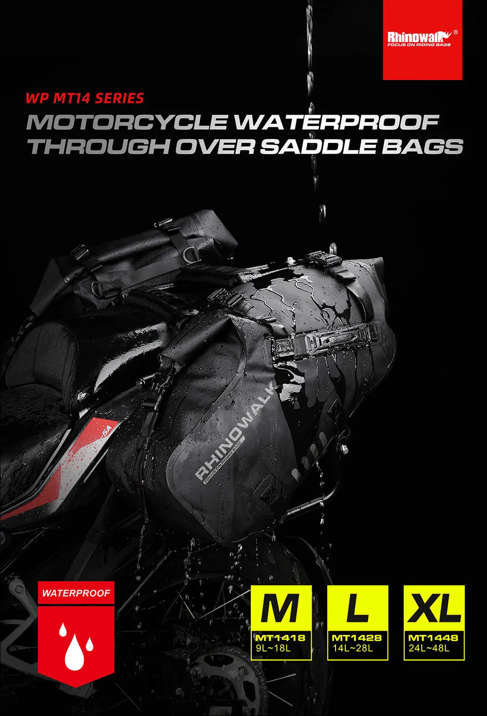 Rhinowalk Waterproof Motorcycle Pannier Bags 18-48L (Pair) - image 7