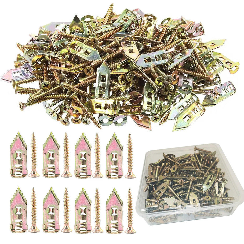 20–200 Piece Self-Drilling Drywall Anchors & Screws