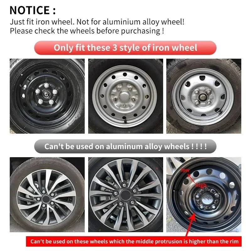 15-Inch Universal Wheel Covers, Sporty Red/Blue, 4-Pack - image 7