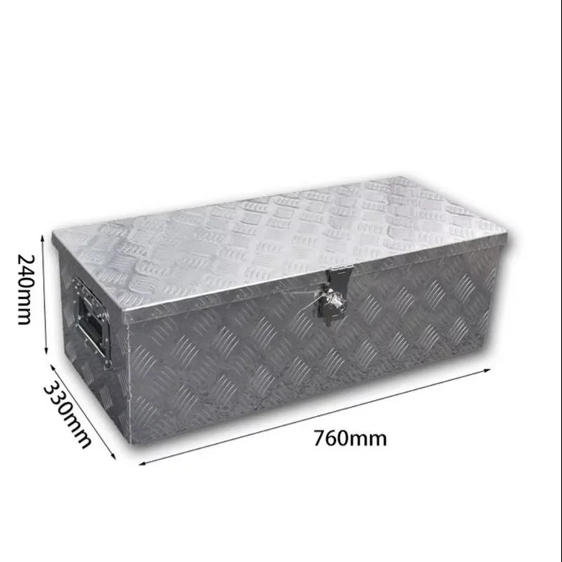 Heavy Duty Aluminum Truck Bed Tool Box Plate Tool Box with Side Handle and Lock Keys Storage Tool Box for PickupTruck Bed