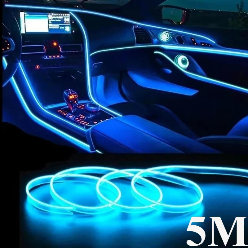 USB LED Neon Strip Light for Car Interior - 5M Flexible