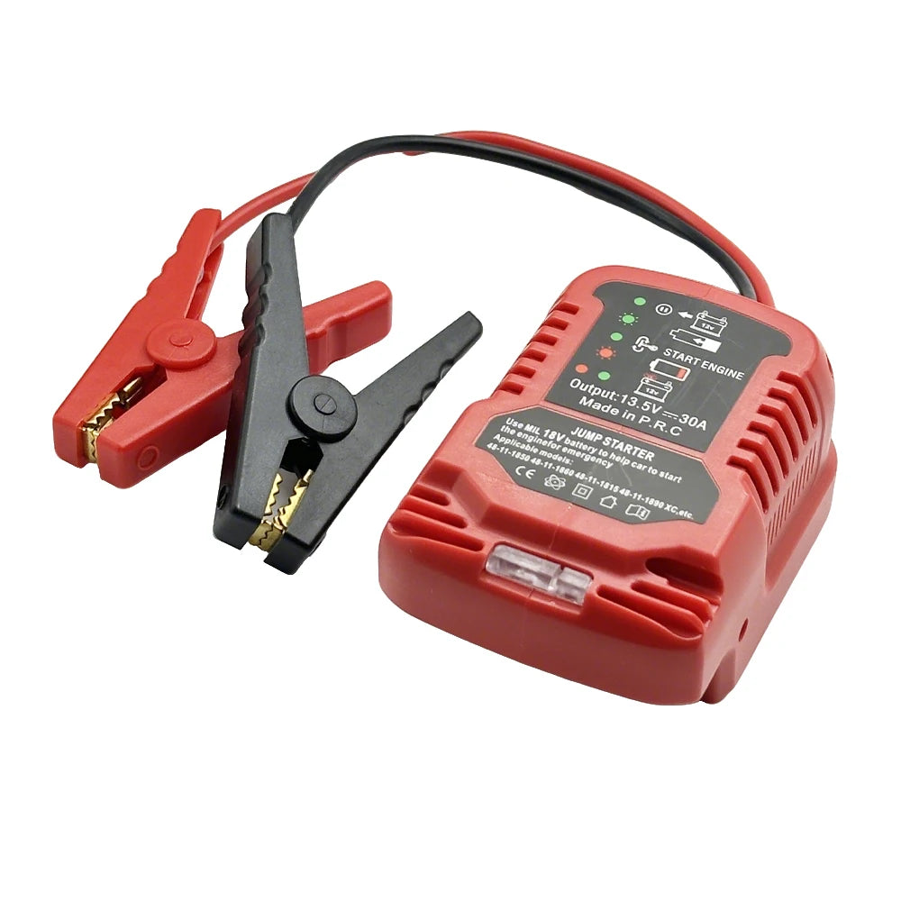 Jumper Cable Adapter for Auto Car Jump Starter, Heavy Duty Emergency Booster Cable, Compatible with 18V Batteries (No Battery)