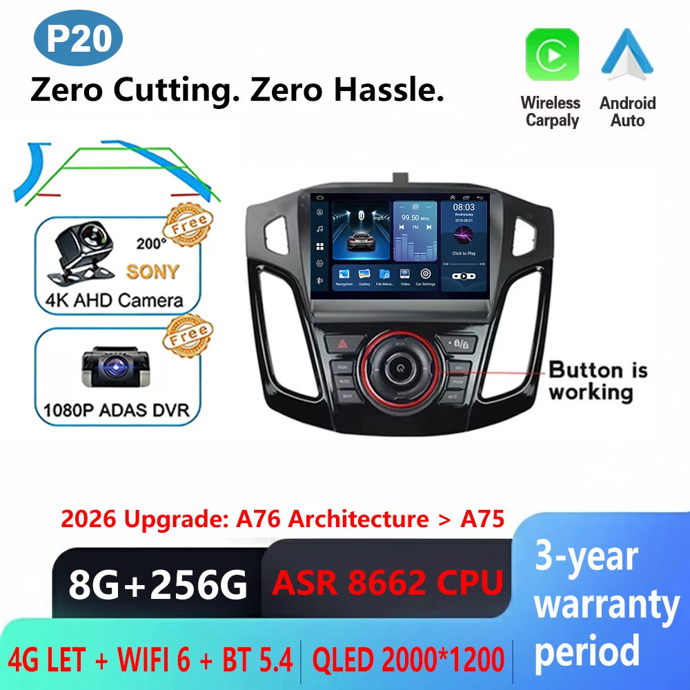 Ford Focus 3 Android Car Stereo with GPS, CarPlay & 9" Touchscreen - image 19