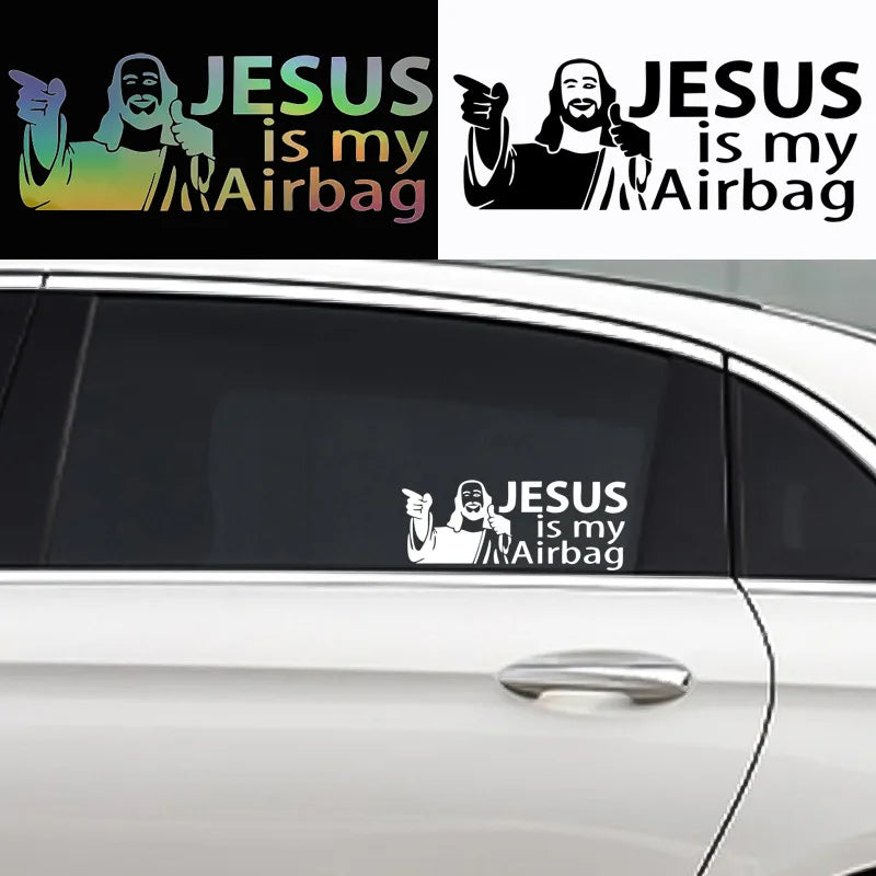 Jesus Is My Airbag Funny Car Sticker, Bumper and Window Decal - view 8