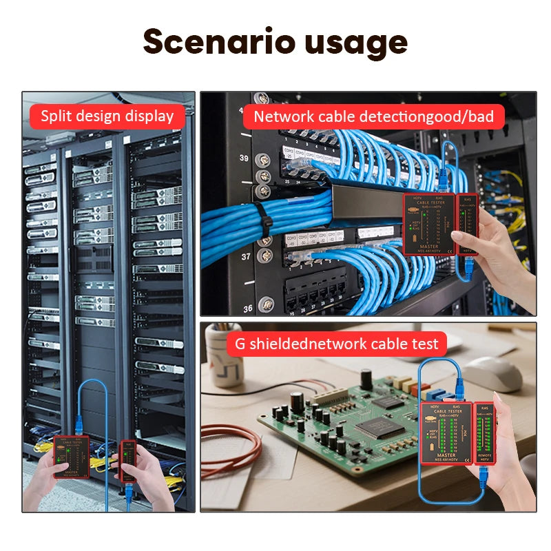 Multifunctional Network Cable Tester RJ45 8P8C LAN POE RJ11 Line Test Tool